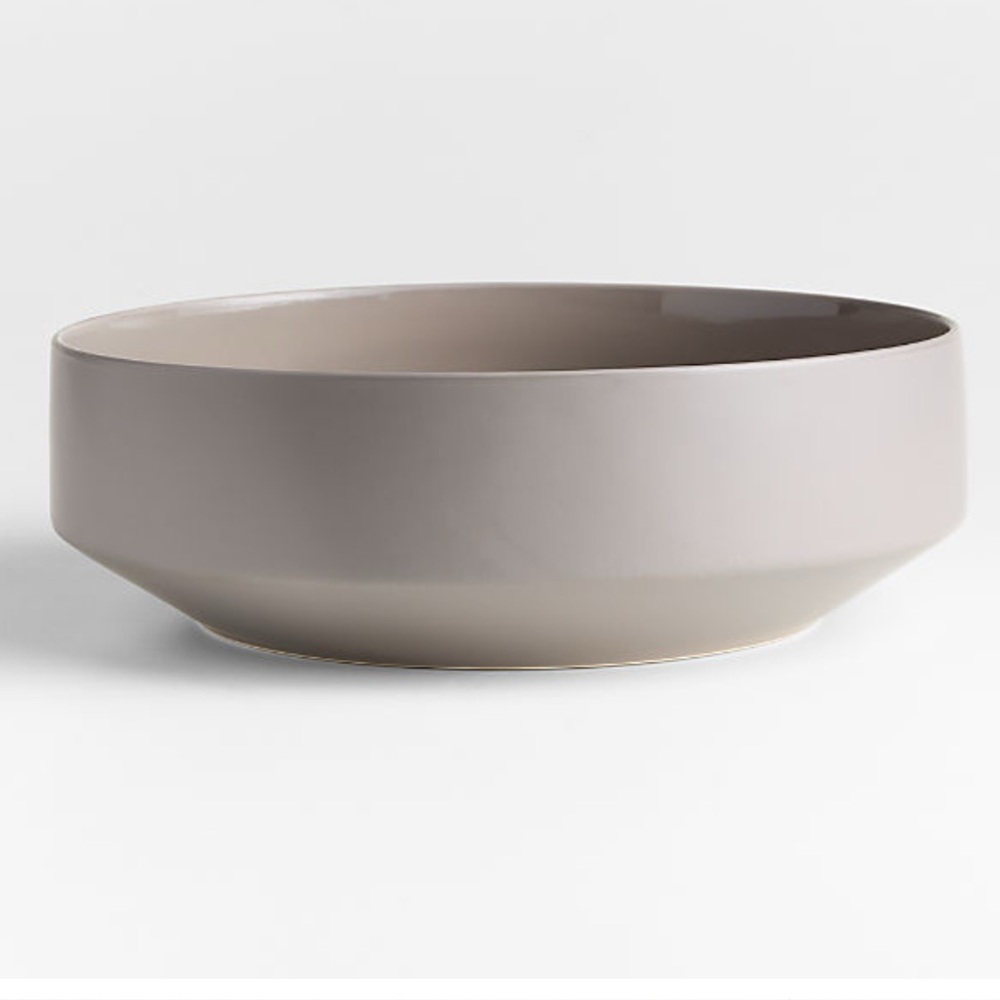 New! Crate&Barrel Porcelain Serving Bowl in Taupe 12”